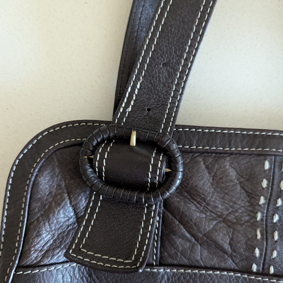Cole Haan Dark Brown Leather Shoulder Bag - Picture 6 of 11
